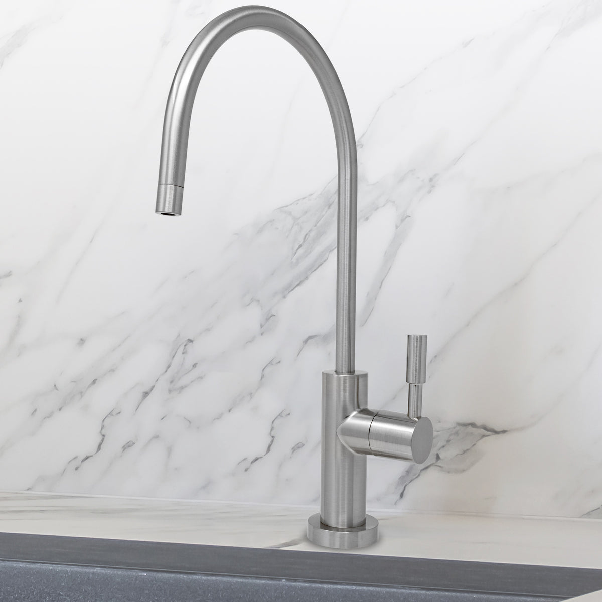 Metpure large euro style non-air gap reverse osmosis faucet kit with faucet wrench and adapters