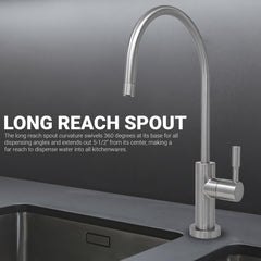 Metpure large euro style non-air gap reverse osmosis faucet kit with faucet wrench and adapters