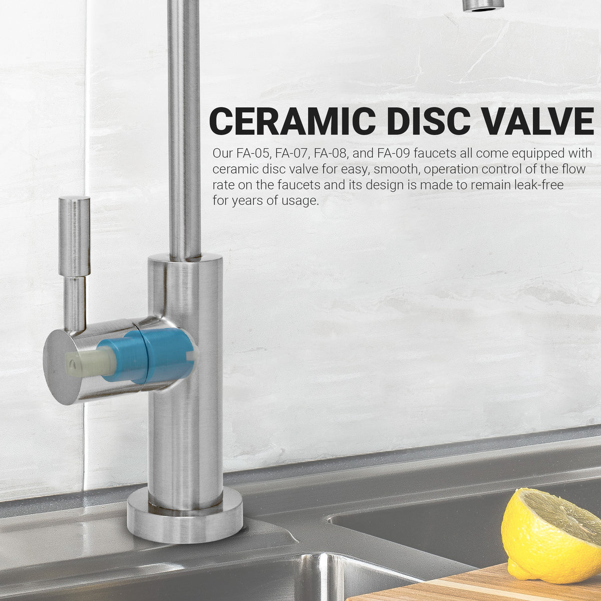 Metpure large euro style non-air gap reverse osmosis faucet kit with faucet wrench and adapters