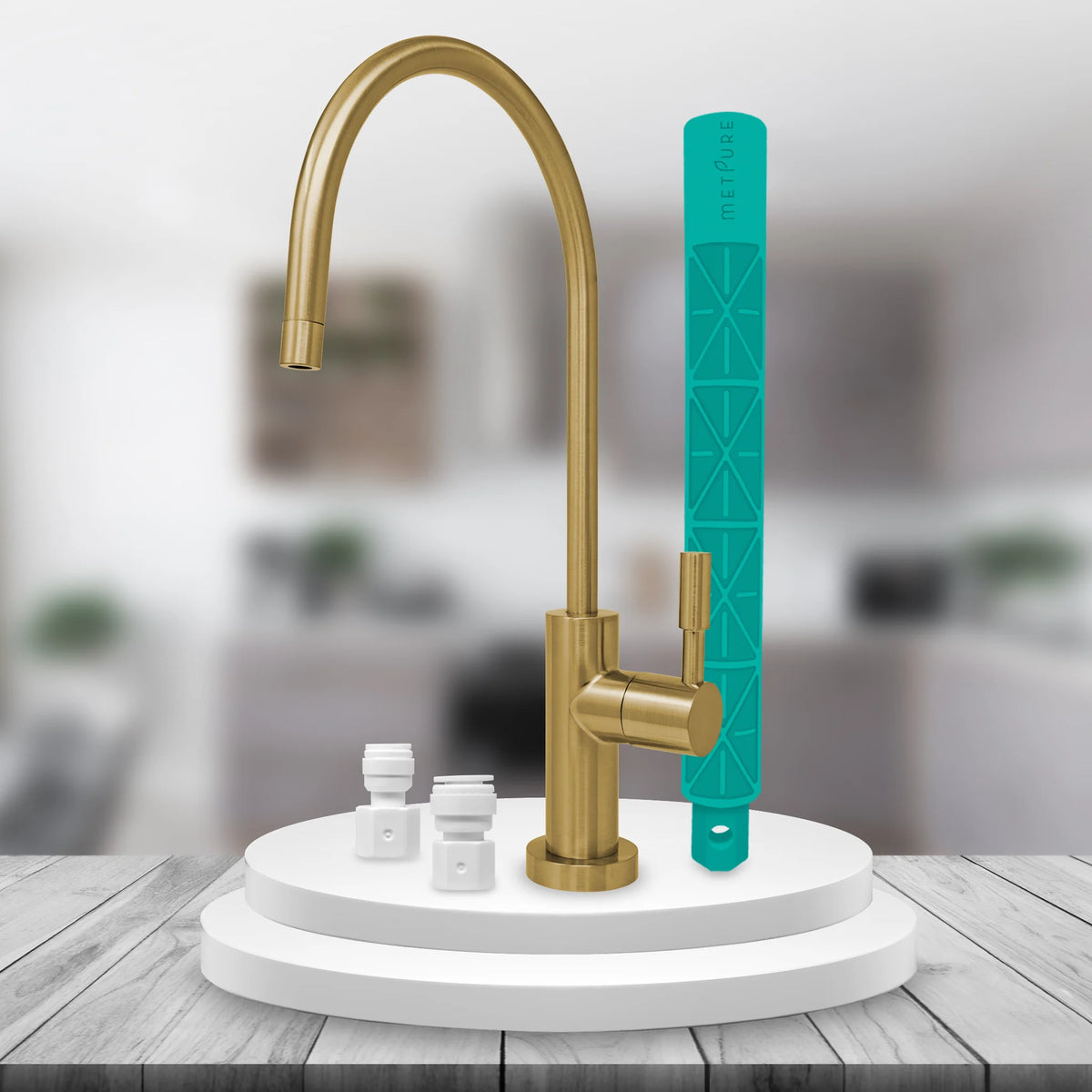 Metpure Large Euro Style Non-Air Gap RO Faucet Kit with Wrench & 1/4 inch + 3/8 inch OD Adapters, NSF - view 58