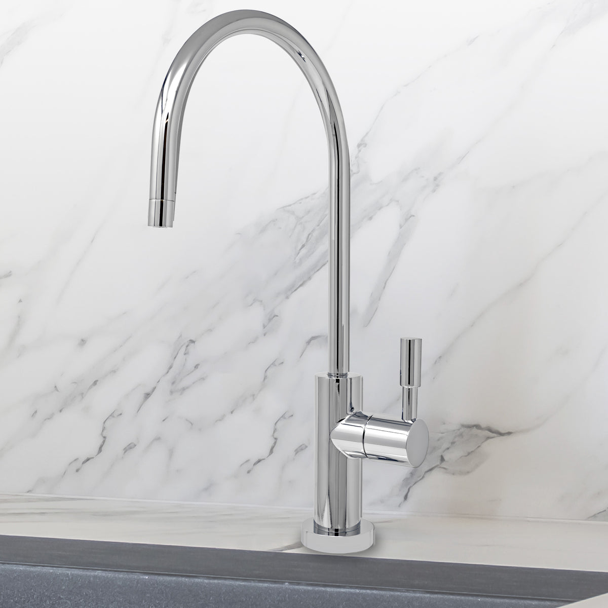 Metpure large euro style non-air gap reverse osmosis faucet kit with faucet wrench and adapters
