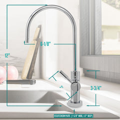 Metpure large euro style non-air gap reverse osmosis faucet kit with faucet wrench and adapters