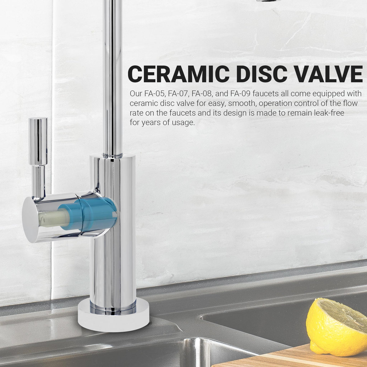 Metpure Large Euro Style Non-Air Gap RO Faucet Kit with Wrench & 1/4 inch + 3/8 inch OD Adapters, NSF - view 31