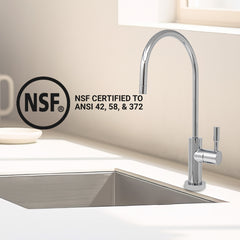 Metpure Large Euro Style Non-Air Gap RO Faucet Kit with Wrench & 1/4 inch + 3/8 inch OD Adapters, NSF - view 32