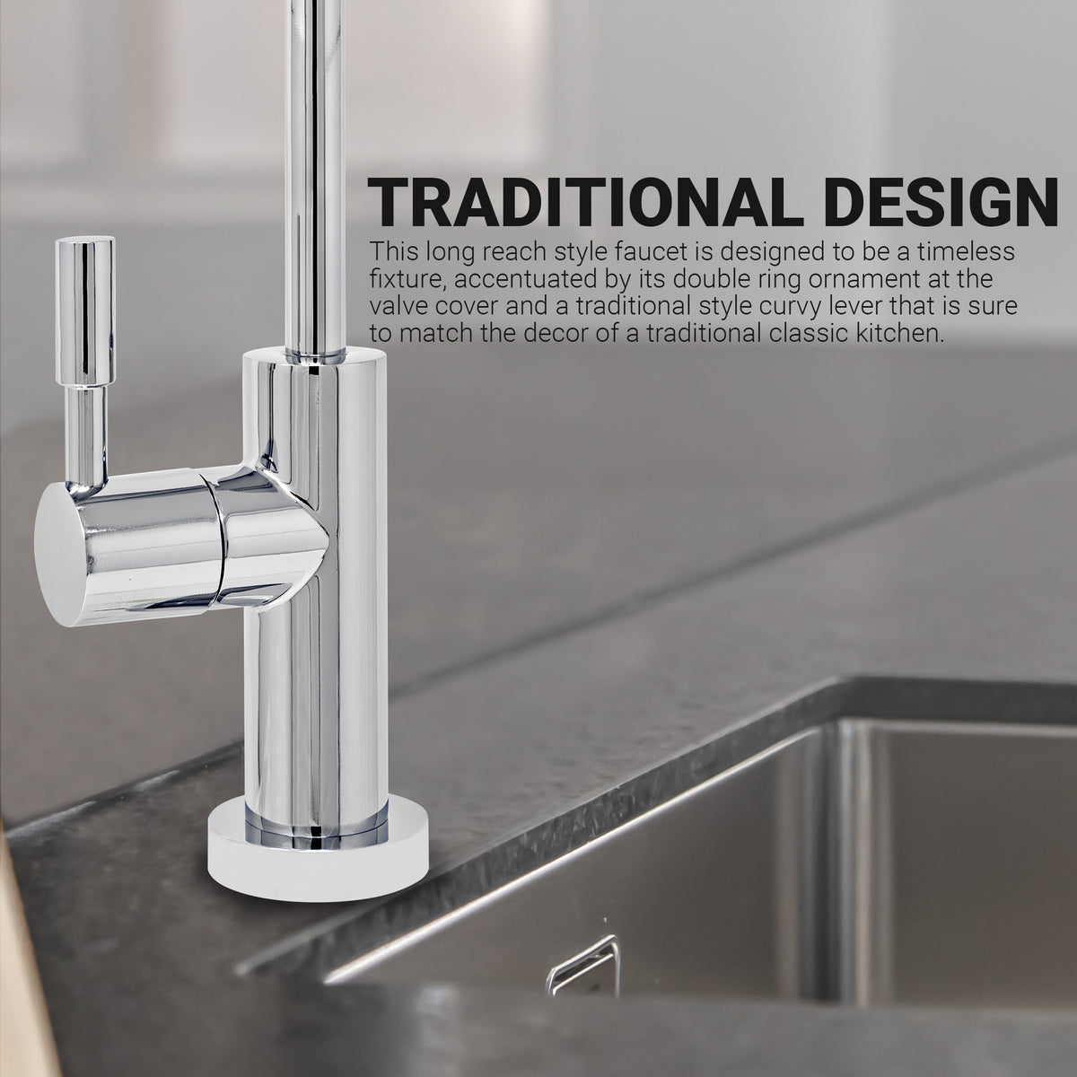 Metpure Large Euro Style Non-Air Gap RO Faucet Kit with Wrench & 1/4 inch + 3/8 inch OD Adapters, NSF - view 33