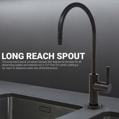 Metpure Large Euro Style Non-Air Gap RO Faucet Kit with Wrench & 1/4 inch + 3/8 inch OD Adapters, NSF - view 35