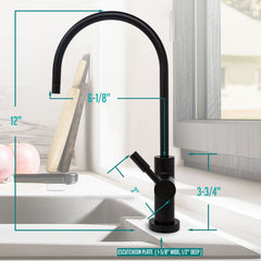 Metpure Large Euro Style Non-Air Gap RO Faucet Kit with Wrench & 1/4 inch + 3/8 inch OD Adapters, NSF - view 36