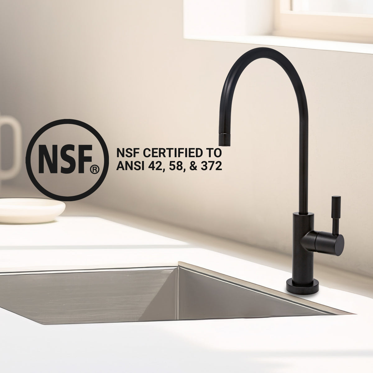 Metpure Large Euro Style Non-Air Gap RO Faucet Kit with Wrench & 1/4 inch + 3/8 inch OD Adapters, NSF - view 38