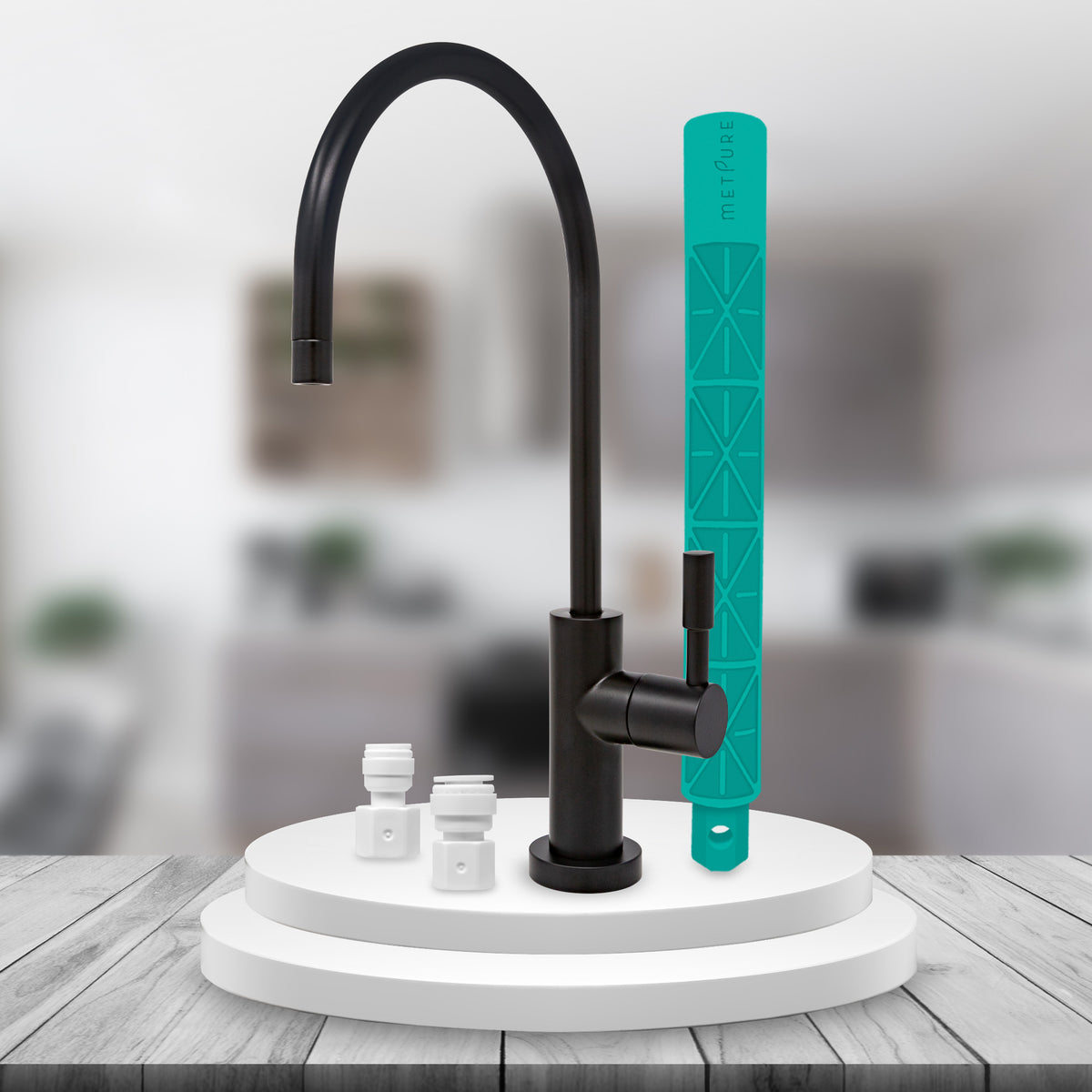 Metpure Large Euro Style Non-Air Gap RO Faucet Kit with Wrench & 1/4 inch + 3/8 inch OD Adapters, NSF - view 55