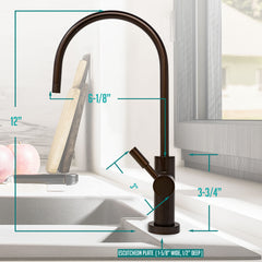 Metpure Large Euro Style Non-Air Gap RO Faucet Kit with Wrench & 1/4 inch + 3/8 inch OD Adapters, NSF - view 42