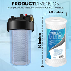 Metpure 10 x 4.5 inch coconut shell carbon block CTO water filter cartridge