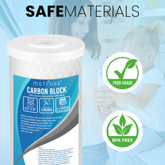 Metpure 10 x 4.5 inch coconut shell carbon block CTO water filter cartridge