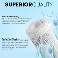 Metpure 20 x 2.5 inch coconut shell carbon block CTO water filter cartridge