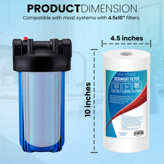 Metpure 10 x 4.5 inch 5 micron polypropylene sediment water filter cartridge