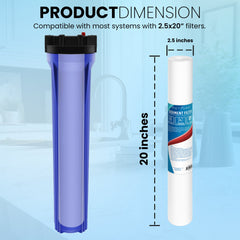 Metpure 20 x 2.5 inch 5 micron polypropylene sediment water filter cartridge