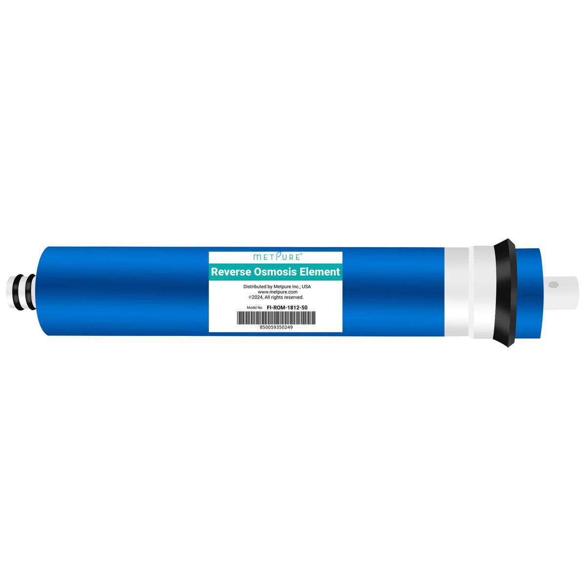 Metpure universal 50 GPD 1812 reverse osmosis membrane, 11.75 x 1.75 inch