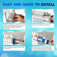 Metpure universal 50 GPD 1812 reverse osmosis membrane, 11.75 x 1.75 inch