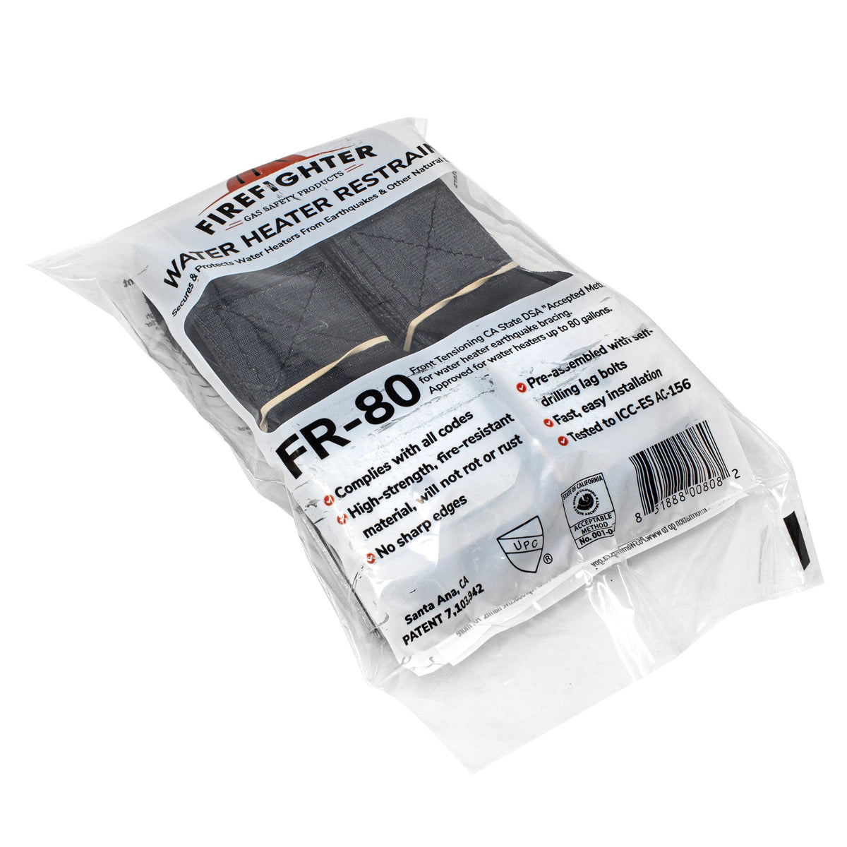 Firefighter FR-80 soft belt earthquake water heater strap for heaters up to 80 gallons
