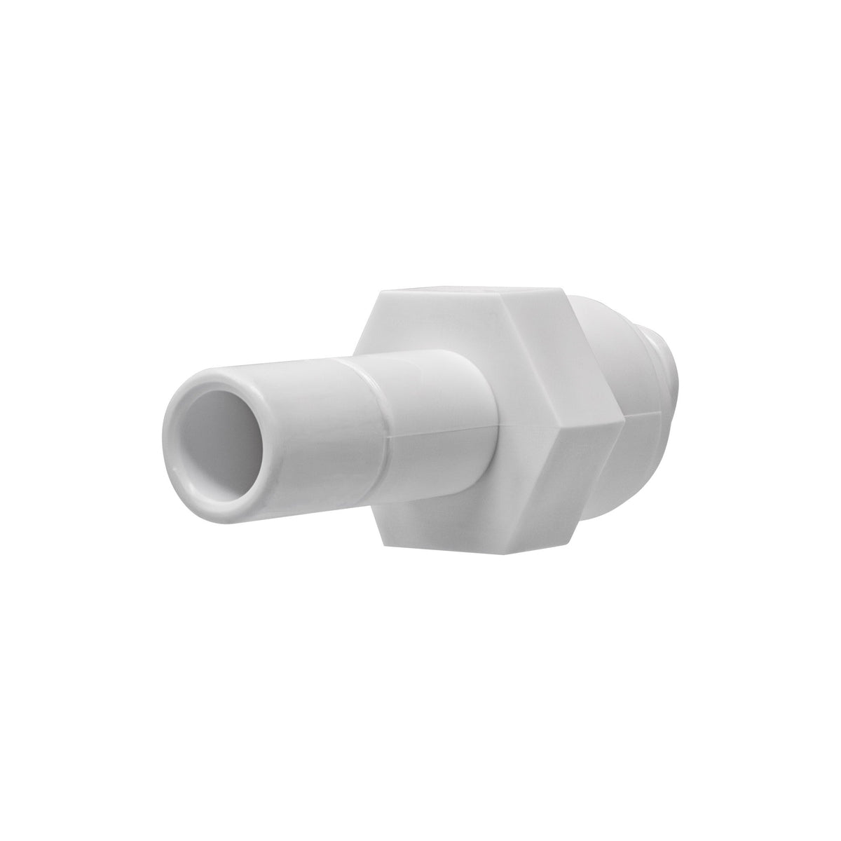 White 1/4 inch OD quick connect x 3/8 inch stem reducer