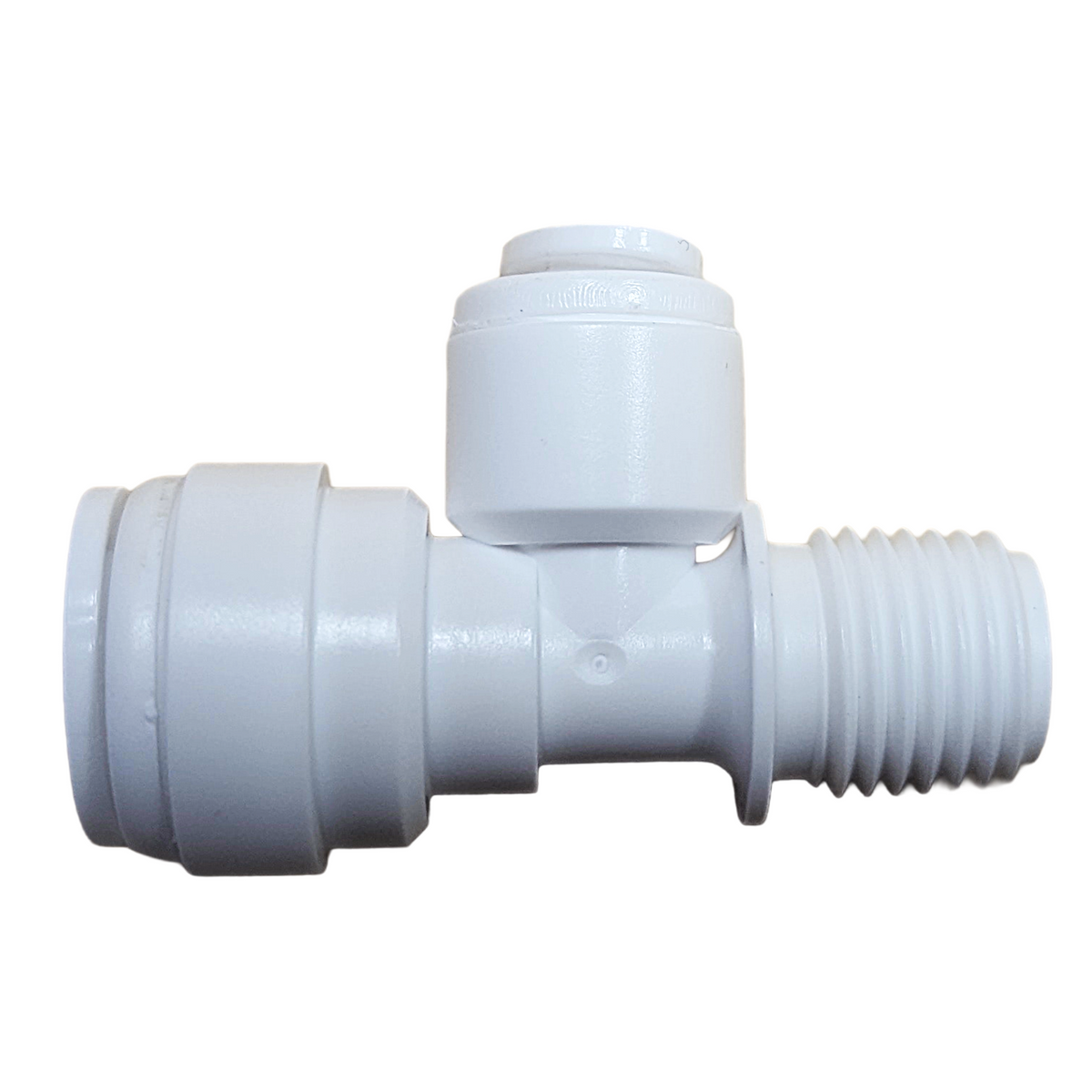 3/8 inch OD x 1/4 inch male thread x 1/4 inch OD quick connect male run tee fitting