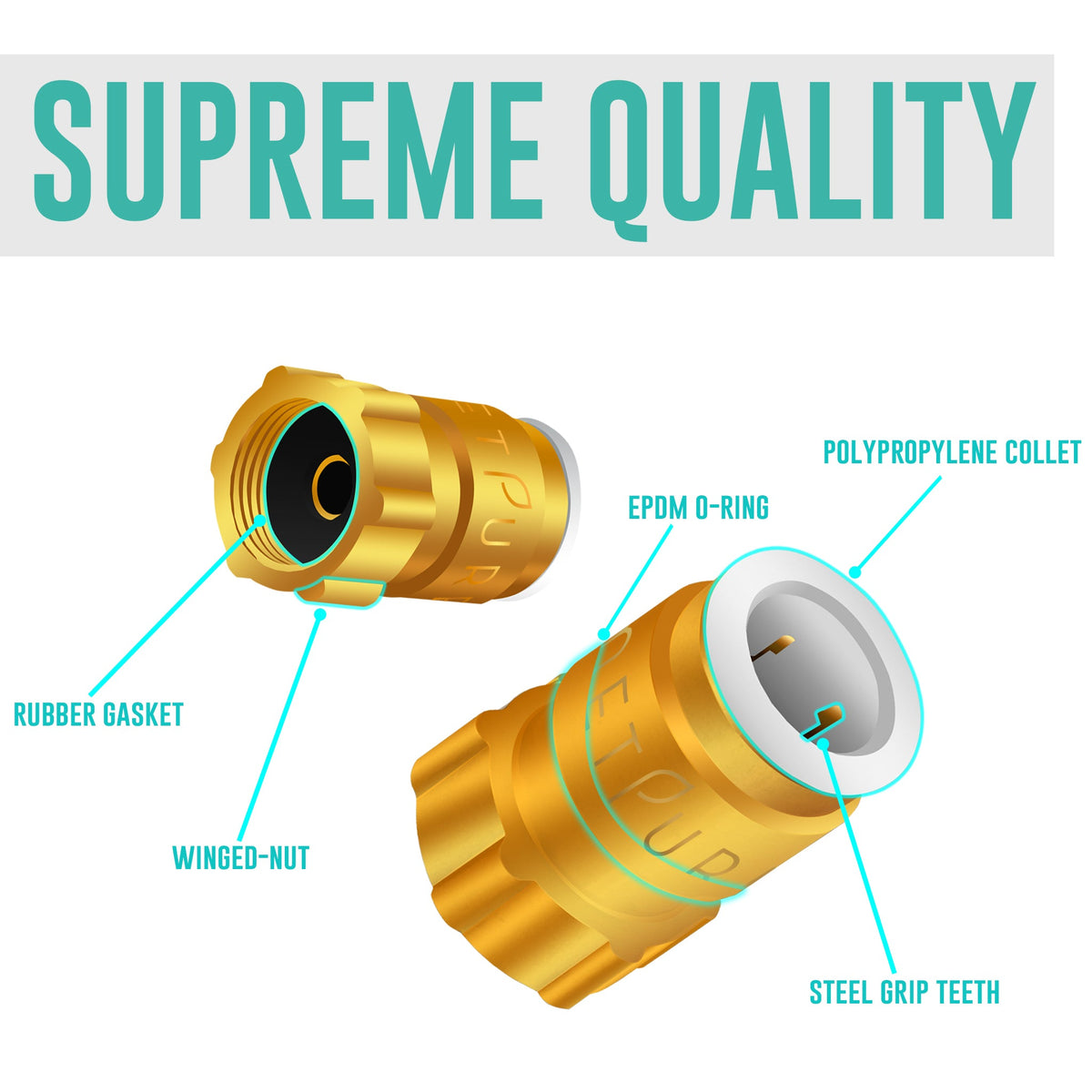 Metpure 3/8 inch OD ice maker and refrigerator water line kit with 25 ft tubing, brass adapter tee and shut-off valve