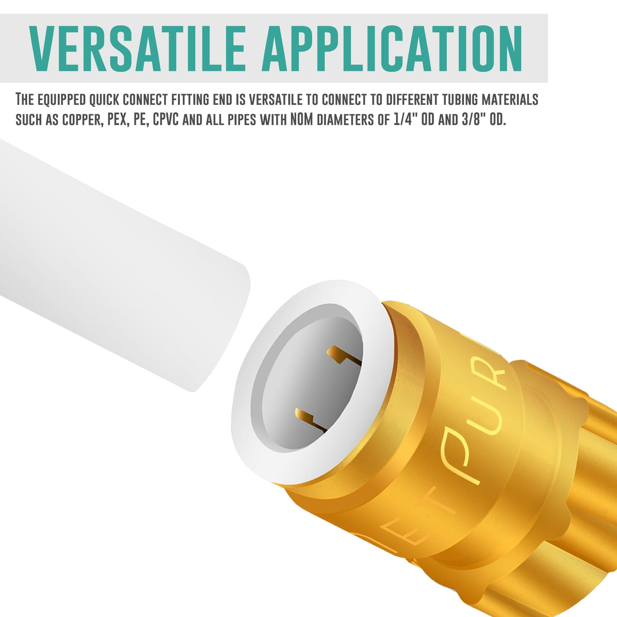 Metpure lead-free brass quick connect x female compression adapter