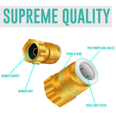 Metpure 1/4 inch OD ice maker and refrigerator water line kit with 25 ft tubing, brass adapter tee and shut-off valve