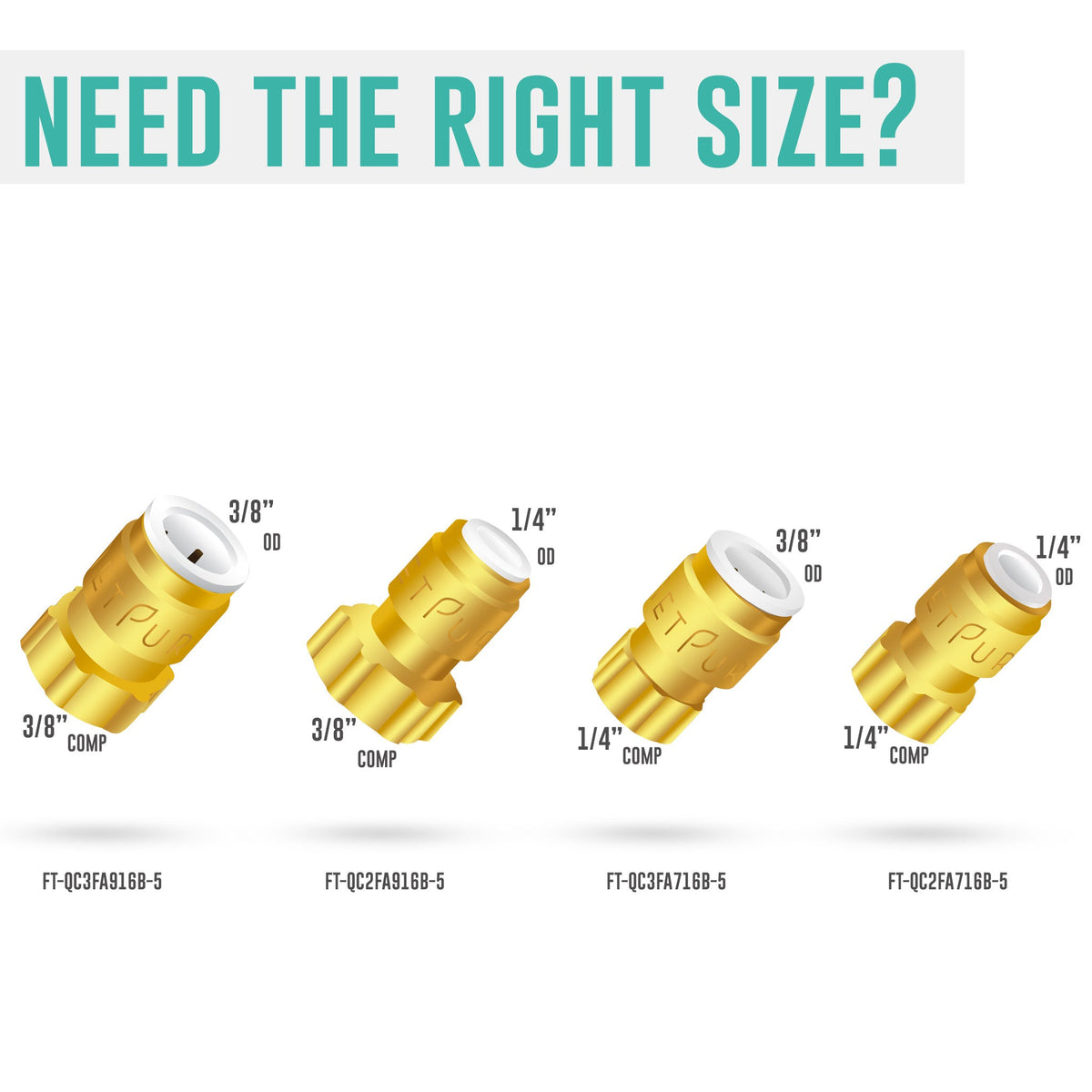 Metpure lead-free brass quick connect x female compression adapter