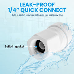 White quick connect x 7/16 inch female RO faucet adapter fitting