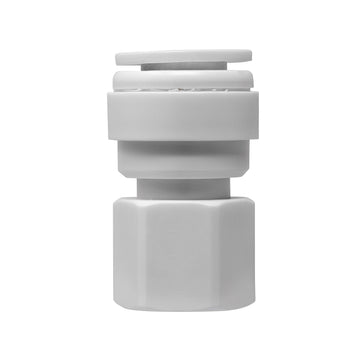 3/8" OD Quick Connect x 1/4" Comp (7/16" UNS Thread) Female Faucet Adapter Fitting. White.