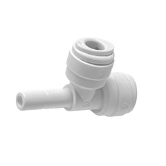 White 1/4 inch OD quick connect x 1/4 inch stem run tee