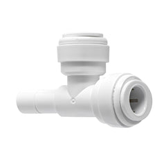 White 3/8 inch OD quick connect x 3/8 inch stem run tee