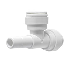 White 3/8 inch OD quick connect x 3/8 inch stem run tee