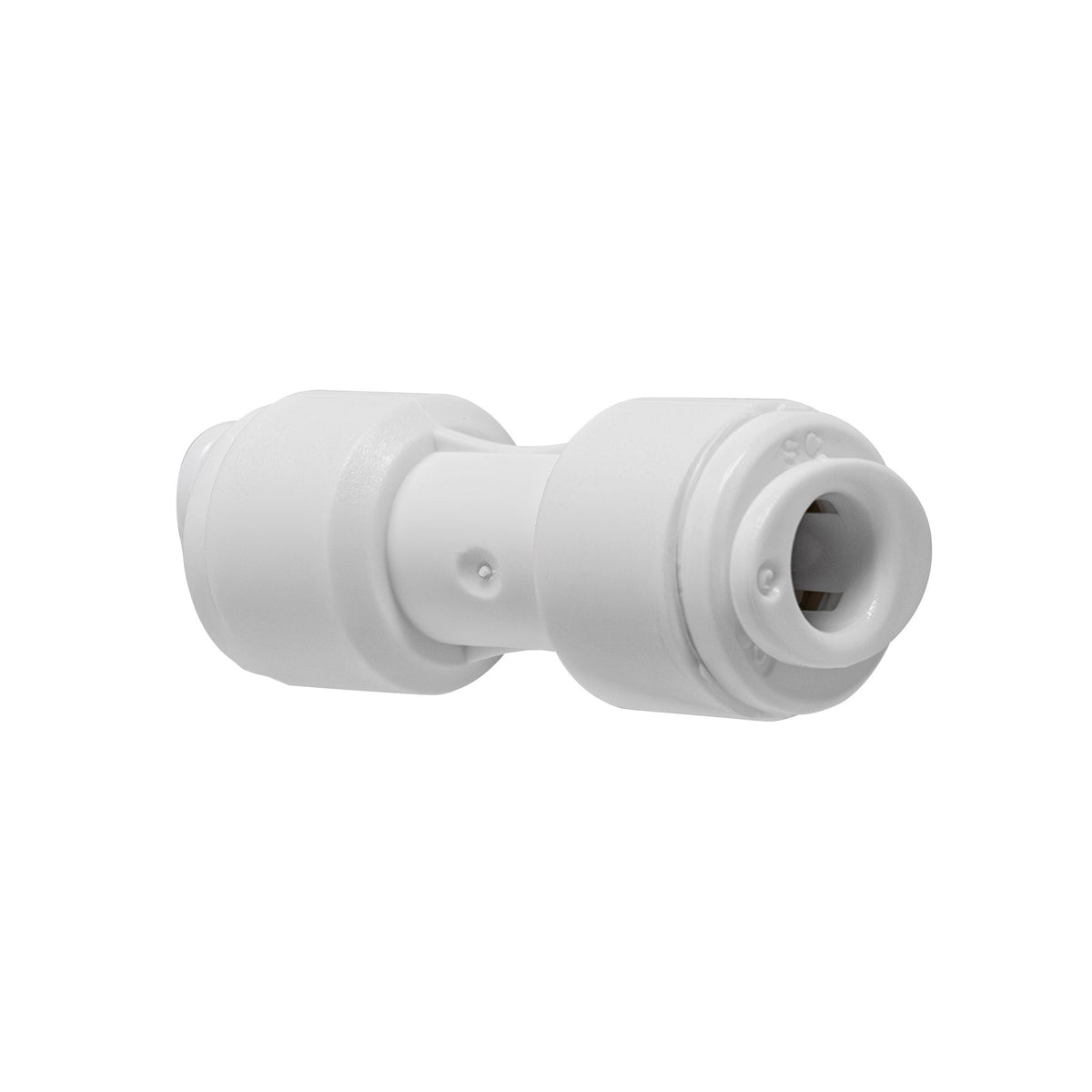 White 1/4 inch OD quick connect union