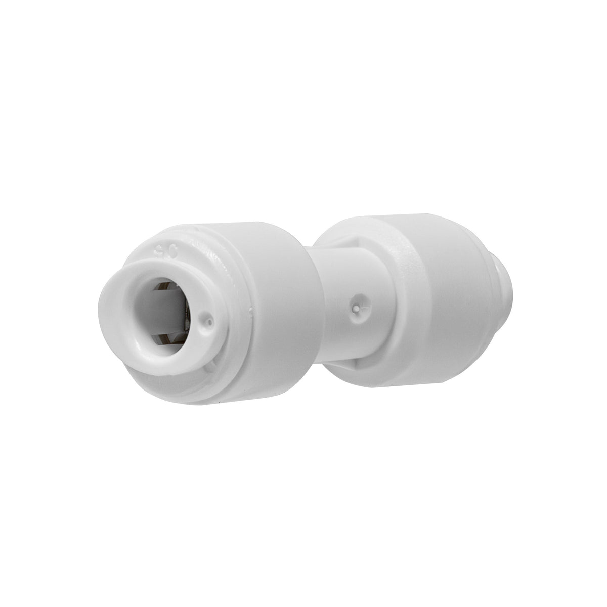 White 1/4 inch OD quick connect union