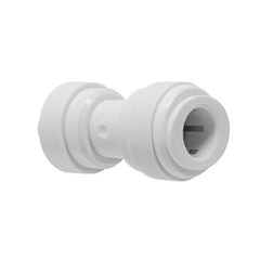 White 1/4 inch OD x 3/8 inch OD quick connect reducing union