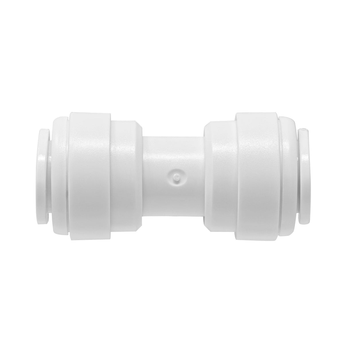 White 3/8 inch OD quick connect union