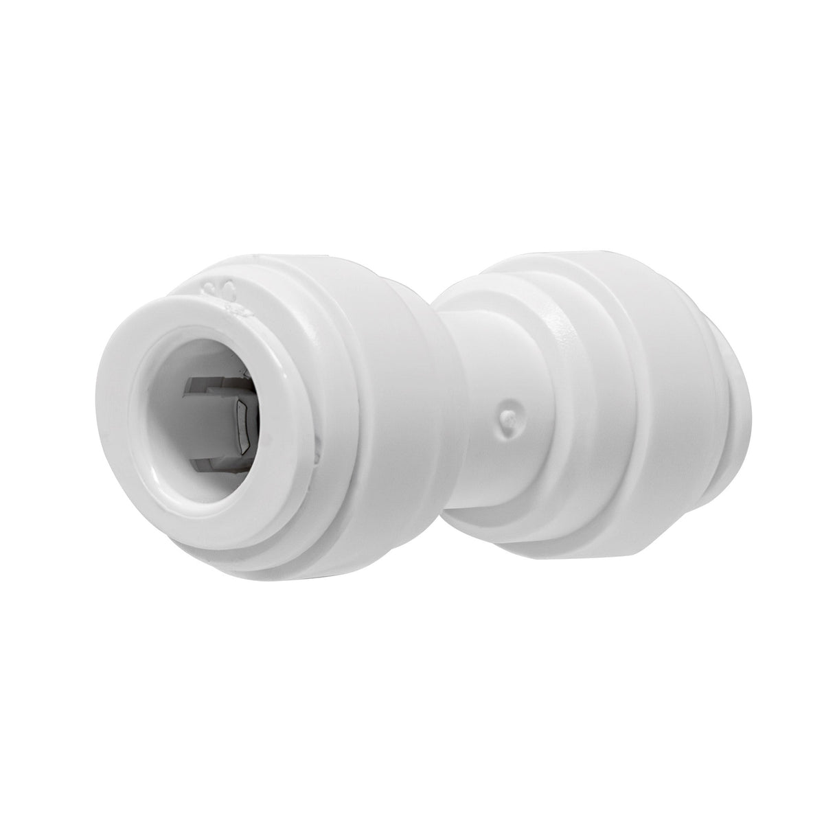White 3/8 inch OD quick connect union