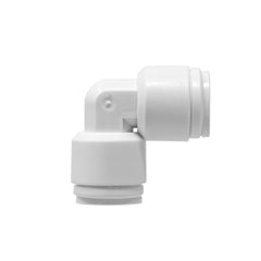 White 1/4 inch OD x 1/4 inch OD quick connect union elbow
