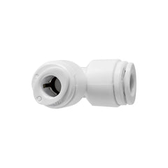 White 1/4 inch OD x 1/4 inch OD quick connect union elbow
