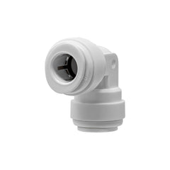 White 3/8 inch OD x 3/8 inch OD quick connect union elbow