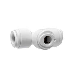 White 1/4 inch OD quick connect union tee
