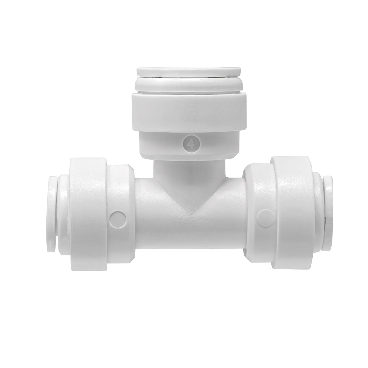 1/4 inch OD x 1/4 inch OD x 3/8 inch OD quick connect union tee, NSF - view 2