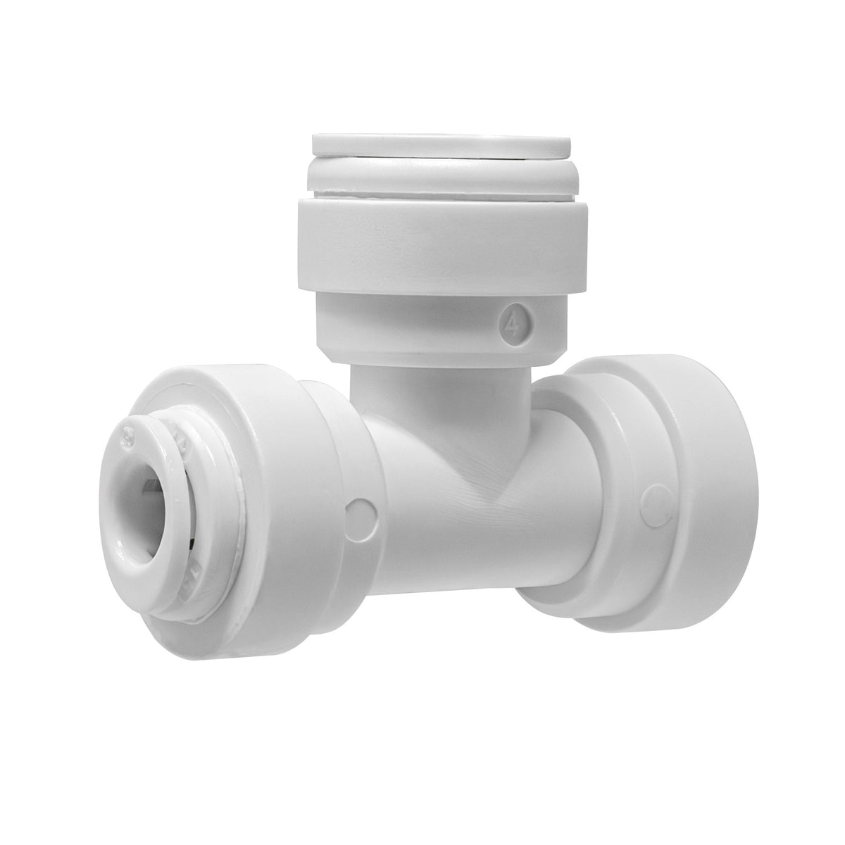1/4 inch OD x 1/4 inch OD x 3/8 inch OD quick connect union tee, NSF - view 4