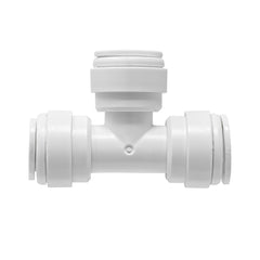 White 3/8 inch OD quick connect union tee