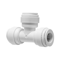 White 3/8 inch OD quick connect union tee
