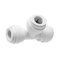 White 3/8 inch OD quick connect union tee