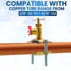 Metpure fridge water line kit with self-piercing saddle valve, inline ball valve, adapter and 25 ft tubing