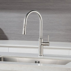 Metpure euro style stainless steel pull-down kitchen faucet