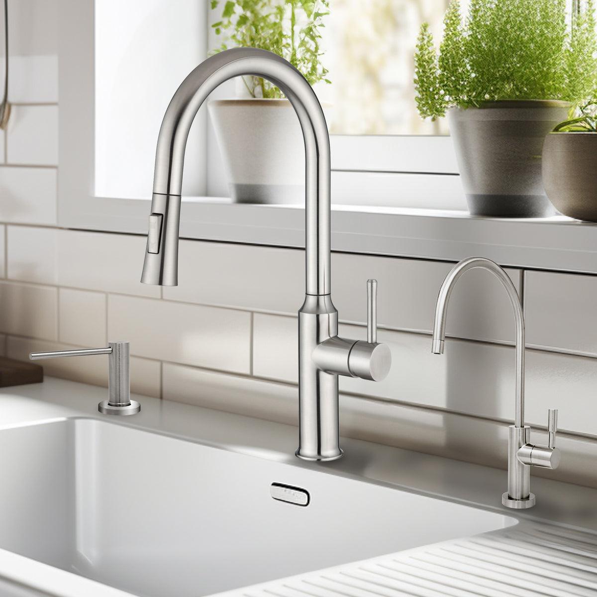 Metpure euro style stainless steel pull-down kitchen faucet, lead free - view 25